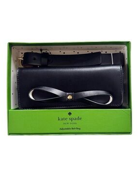 Kate Spade Genuine Leather Bow Belt Bag Black NWTS